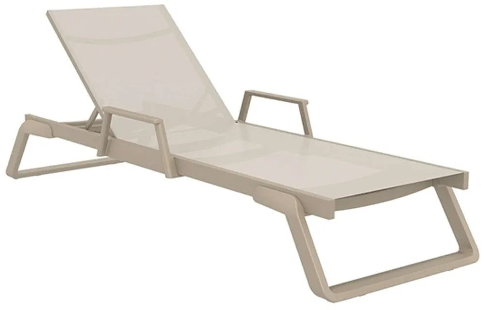 Ξαπλώστρα Tropic 20.0693 Με Μπράτσα 210x72x31cm Taupe Siesta