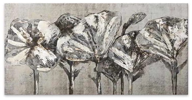 Πίνακας σε καμβά White Flowers" Megapap ψηφιακής εκτύπωσης 120x60x3εκ."