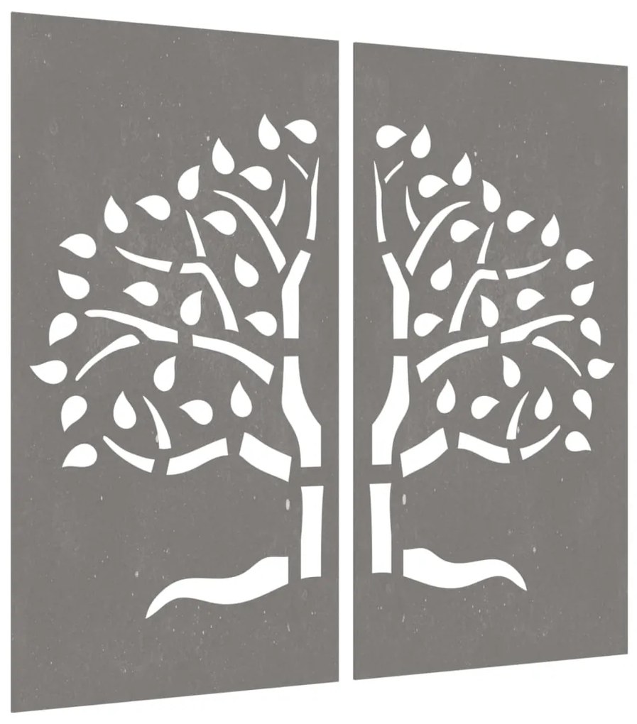 vidaXL Διακοσμητικά Κήπου Σχ. Δέντρο 2 τεμ. 105 x 55 εκ. Ατσάλι Corten