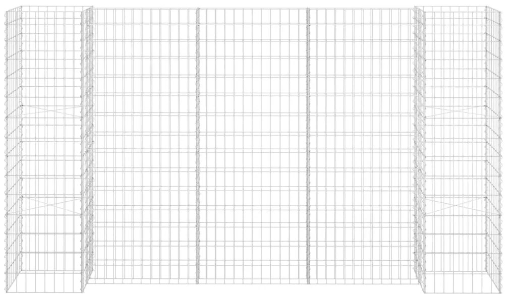 vidaXL Συρματοκιβώτιο Γλάστρα Σχήμα «Η» 260x40x150 εκ. Ατσάλινο Σύρμα