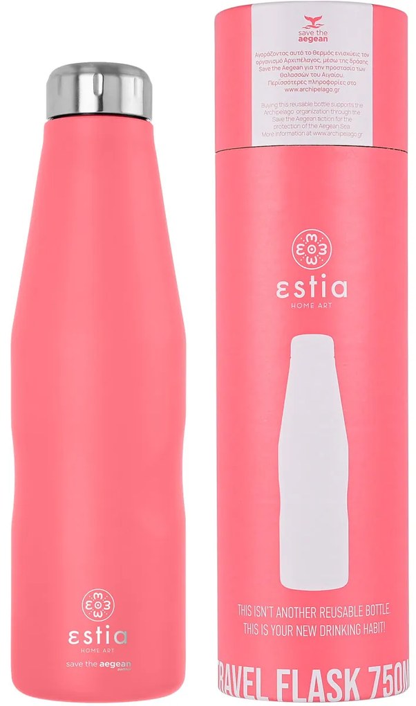 Μπουκάλι Θερμός 750ml Estia Save The Aegean Fusion Coral 01-16586