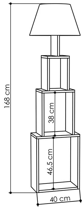 Φωτιστικό δαπέδου Tower Megapap υφασμάτινο - μελαμίνης χρώμα ανθρακί/κίτρινο 40x19,8x168εκ. - Ύφασμα - GP037-0178,1