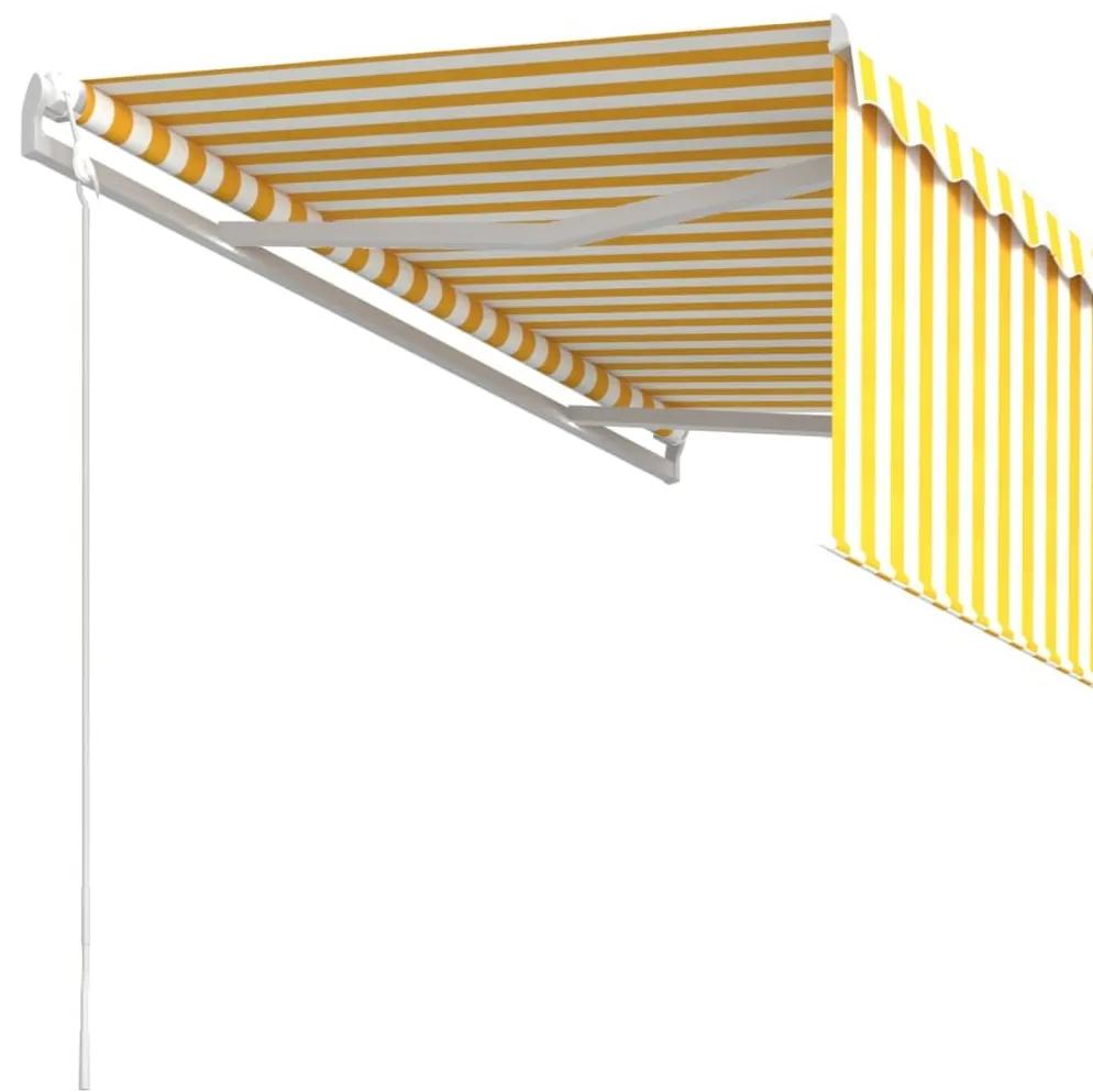 Τέντα Συρόμενη Αυτόματη με Σκίαστρο Κίτρινο/Λευκό 3 x 2,5 μ. - Κίτρινο