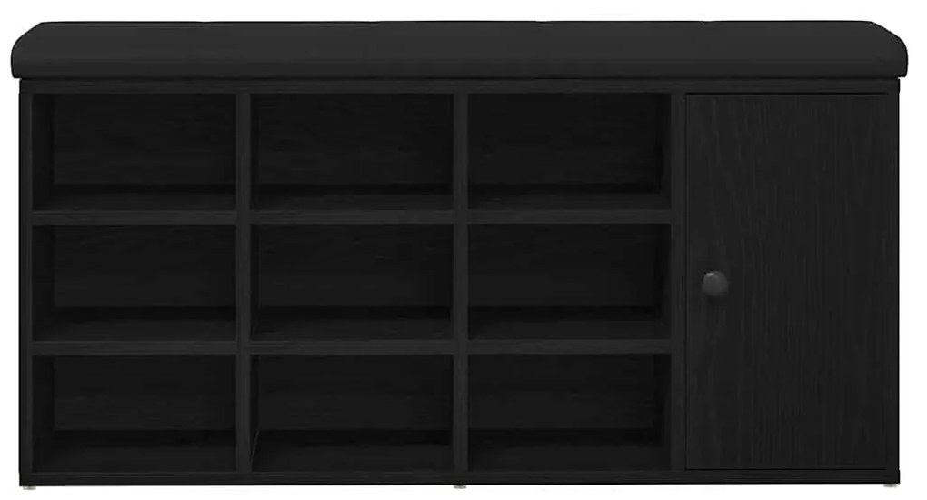 vidaXL Πάγκος για παπούτσια Μαύρο 100 x 30 x 48 εκ Επεξεργασμένο ξύλο