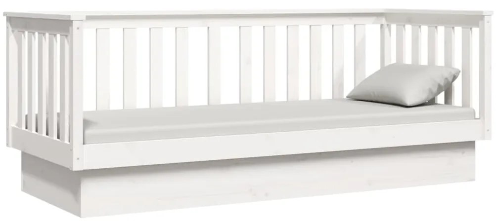 vidaXL Κρεβάτι ημέρας χωρίς στρώμα Λευκό 75x190 cm Στερεό ξύλο πεύκο