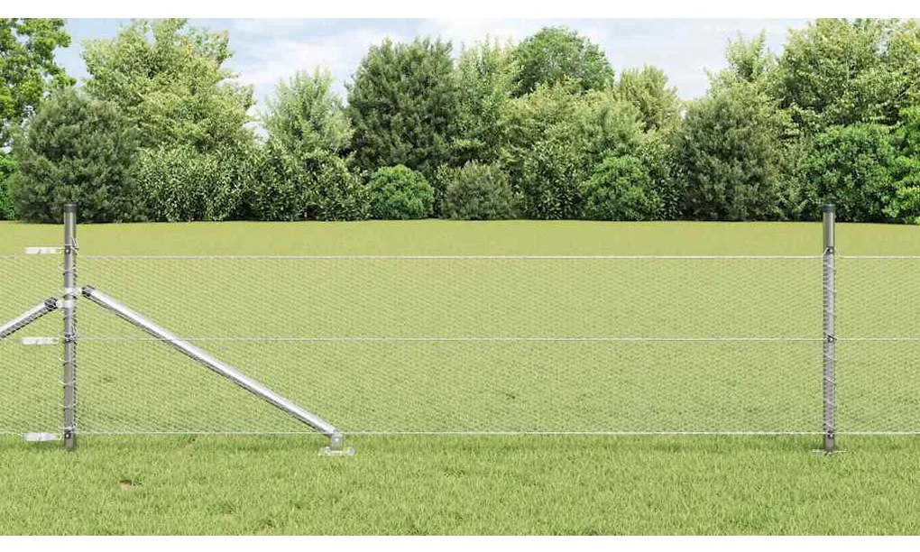 vidaXL Hexagon Fence 0.4x100 μ Γαλβανισμένο Ατσάλι