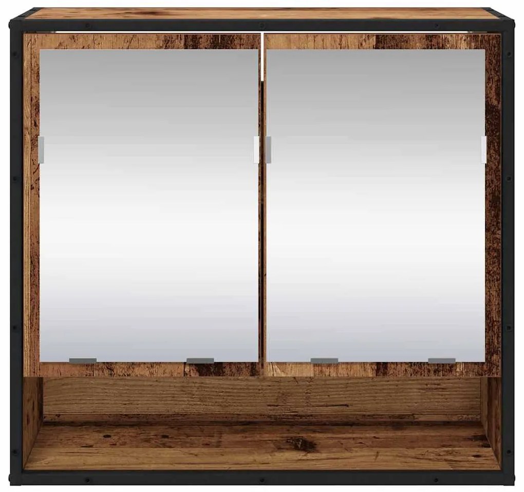 vidaXL Ράφι Τοίχου με ράφι Επιτοίχιο Παλιό ξύλο 65 x 20 x 60 εκ