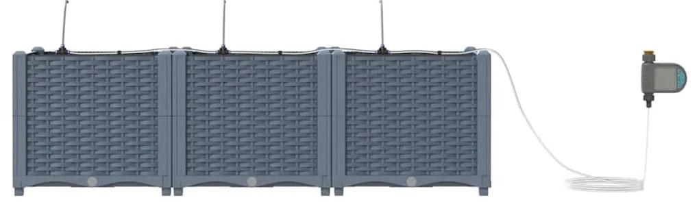 vidaXL Ζαρντινιέρες κήπου Ανοιχτό γκρι 120 x 40 x 37.5 cm Ατσάλι