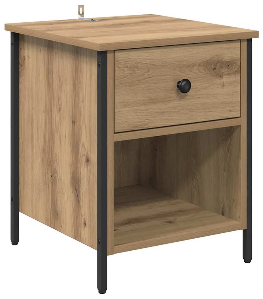 vidaXL Κομοδίνο artisan δρυς 40 x 42 x 50 cm Επεξεργασμένο ξύλο
