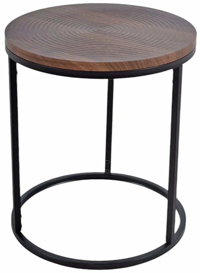 Τραπεζάκι Με Βάση Μαύρο Ξύλο/Μέταλλο 40x40x45cm ANKOR