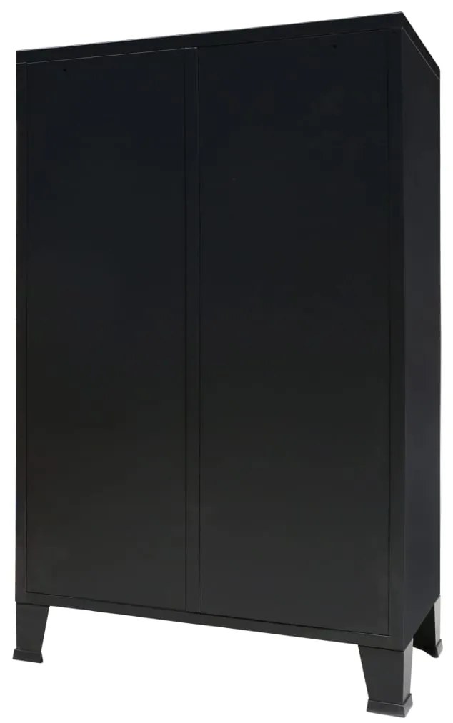 vidaXL Ντουλάπι με Βιομηχανικό Στιλ Μαύρο 67 x 35 x 107 εκ. Μεταλλικό