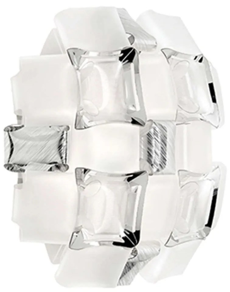 Φωτιστικό Τοίχου Mida Applique - White-Platinum Slamp Metal