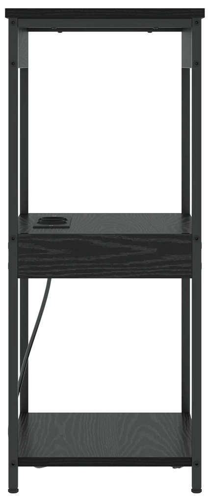 vidaXL Κομοδίνο με ράφι Μαύρη Οξυά 41 x 31 x 76 εκ. Επεξεργασμένο ξύλο