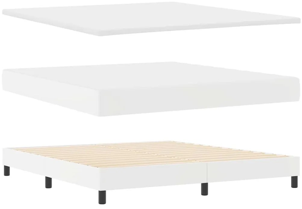 vidaXL Κρεβάτι με Στρώμα με στρώμα Λευκό 180 x 200 cm Τεχνητό δέρμα