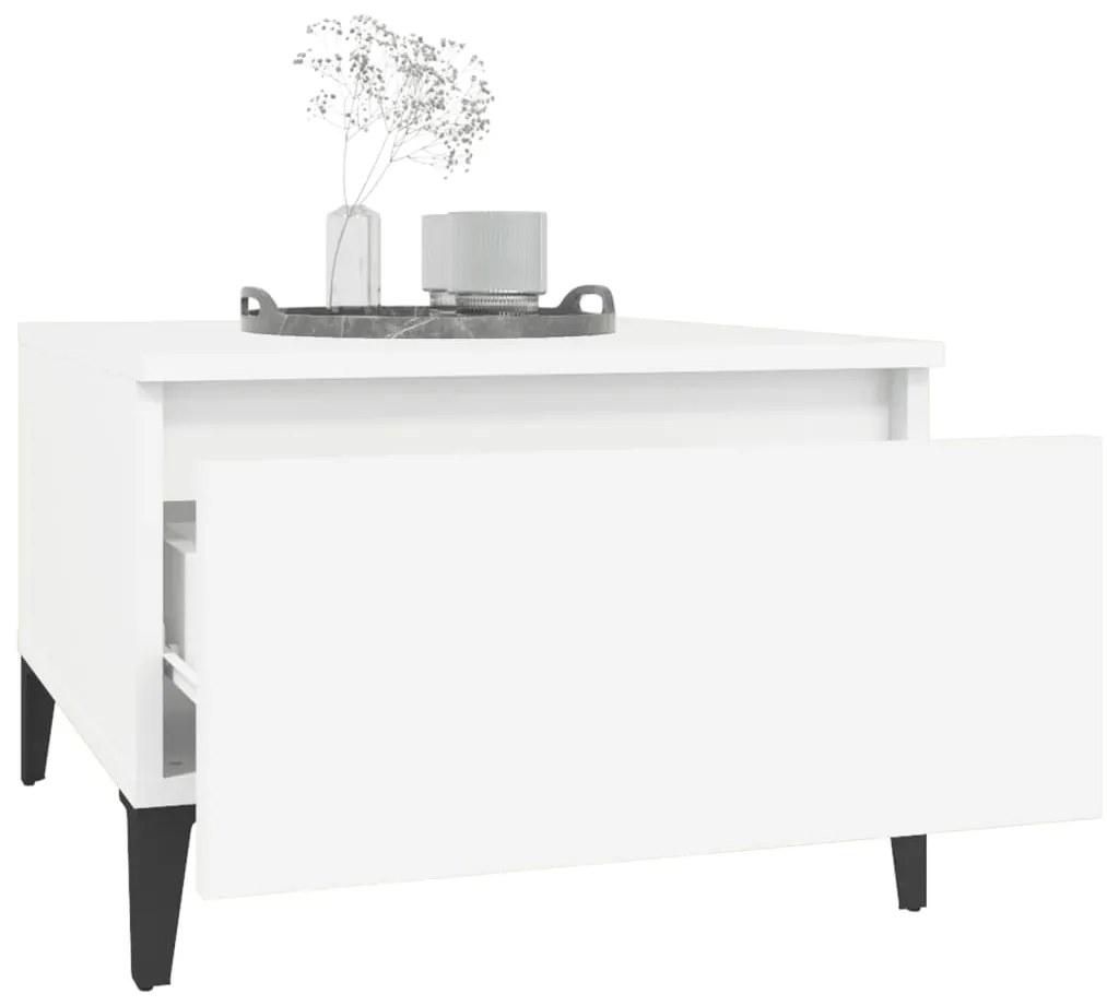 vidaXL Βοηθητικά Τραπέζια 2 τεμ. Λευκά 50x46x35 εκ. Επεξεργασμένο Ξύλο
