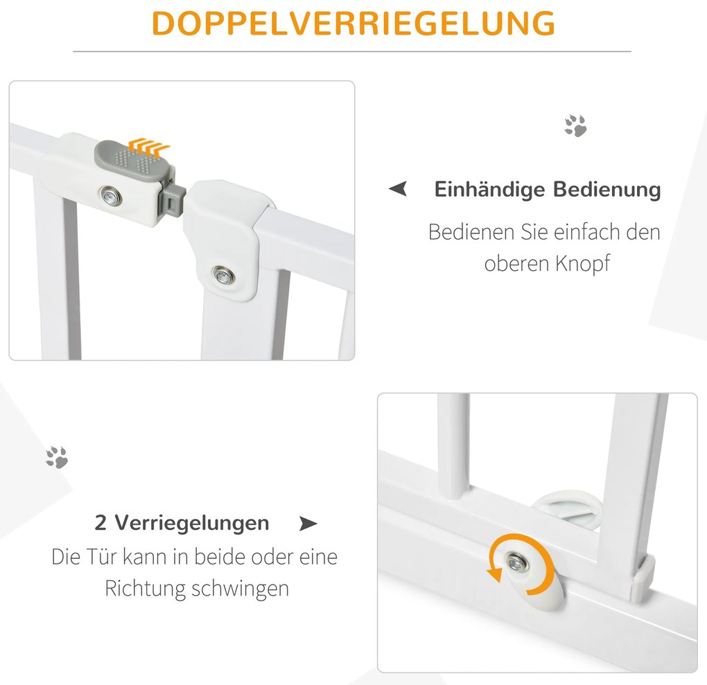 PawHut Παιχνίδι πόρτας, Σύστημα σύσφιξης, Ρυθμιζόμενο μήκος, Χάλυβας/ABS, 75-115 x 76cm, Λευκό