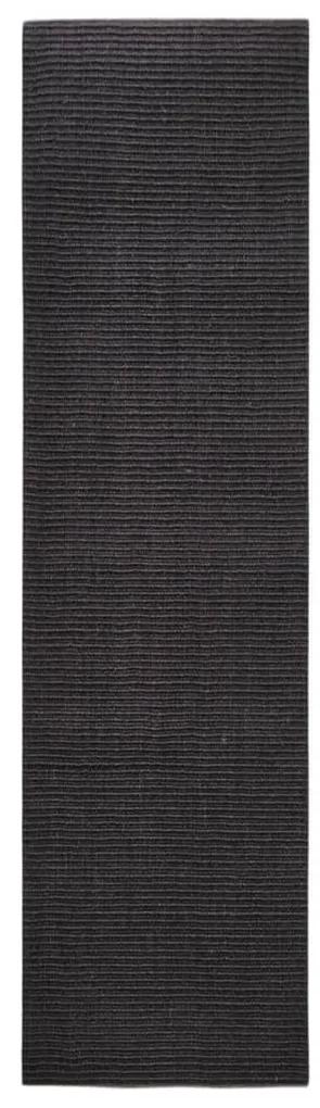 vidaXL Χαλί Μαύρο 80 x 300 εκ. από Φυσικό Σιζάλ