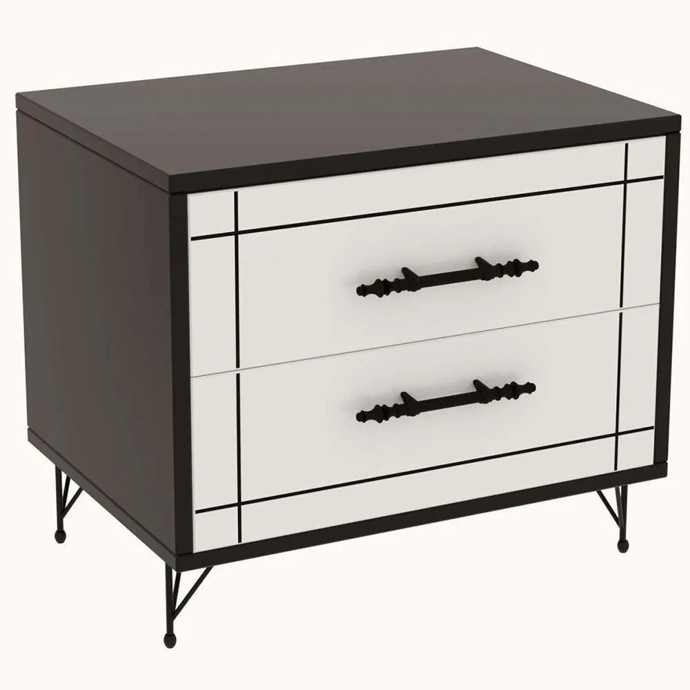 Κομοδίνο Night 854KLN3084 50x40x55cm White-Black