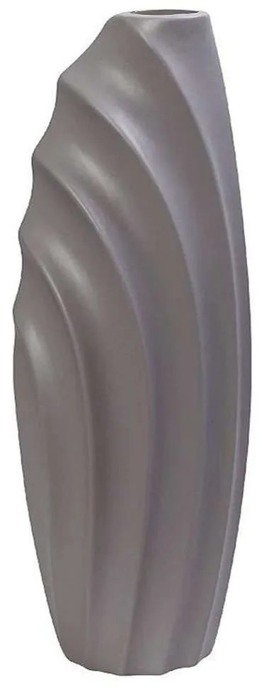 Βάζο Κεραμικό Ασύμμετρο MIG113 16x12x45cm Light Grey Espiel Ceramic
