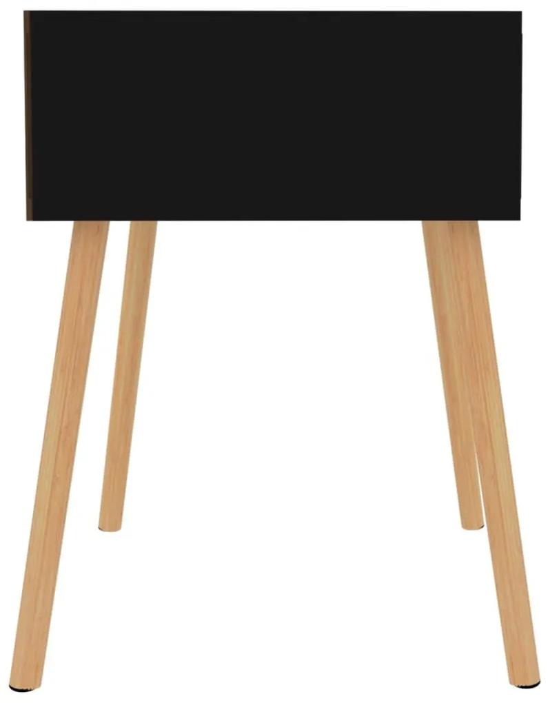 Κομοδίνα 2 τεμ. Γυαλιστερό Μαύρο 40x40x56 εκ. από Μοριοσανίδα - Μαύρο