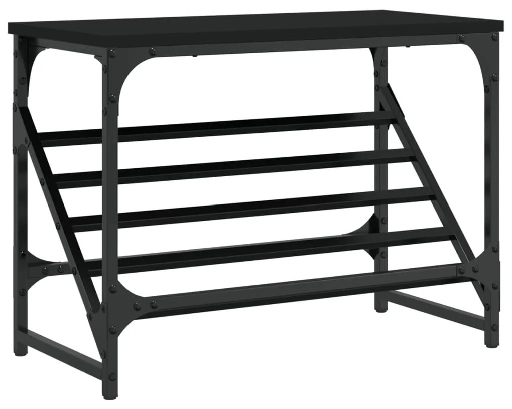 vidaXL Παπουτσοθήκη Μαύρη 60 x 30 x 45 εκ. από Επεξεργασμένο Ξύλο