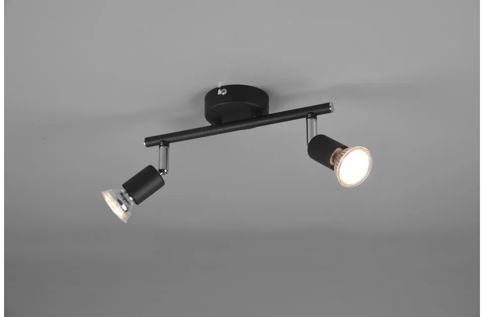 Σποτ Φωτιστικό Οροφής 2xGU10 Κινητό Paris Trio Lighting-R80912032-Μαύρο R80912032