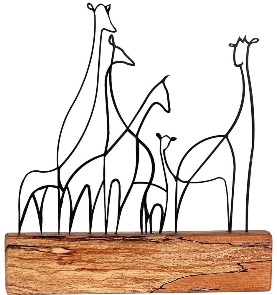 Διακοσμητικό Επιτραπέζιο 533BSG1119 30x3,5x35cm Natural-Black Aberto Design Metal,Wood