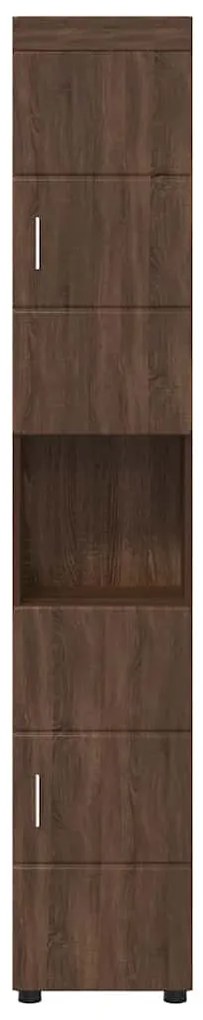 vidaXL Ντουλάπι Μπάνιου με πόρτα TULUM Καφέ δρυς 37 x 31.5 x 203 εκ