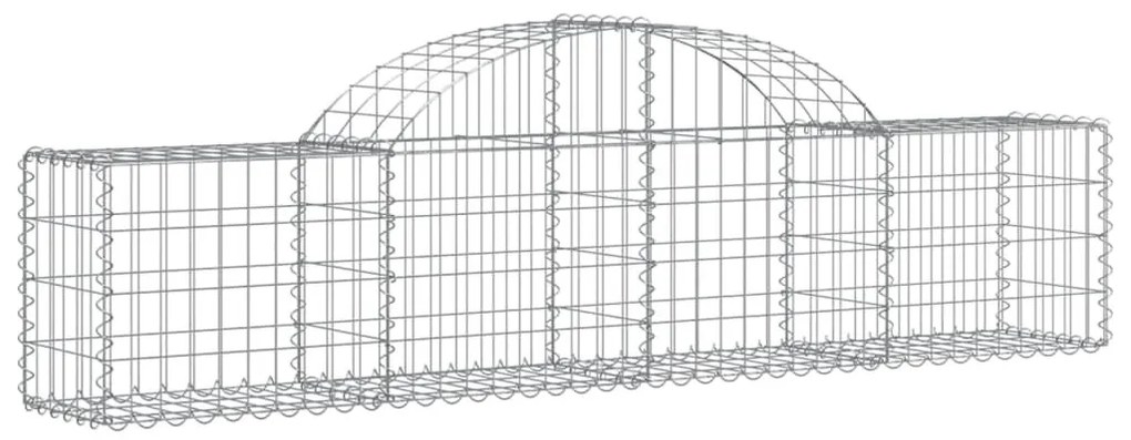 Συρματοκιβώτια Τοξωτά 3 τεμ. 200x30x40/60 εκ. Γαλβαν. Ατσάλι - Ασήμι