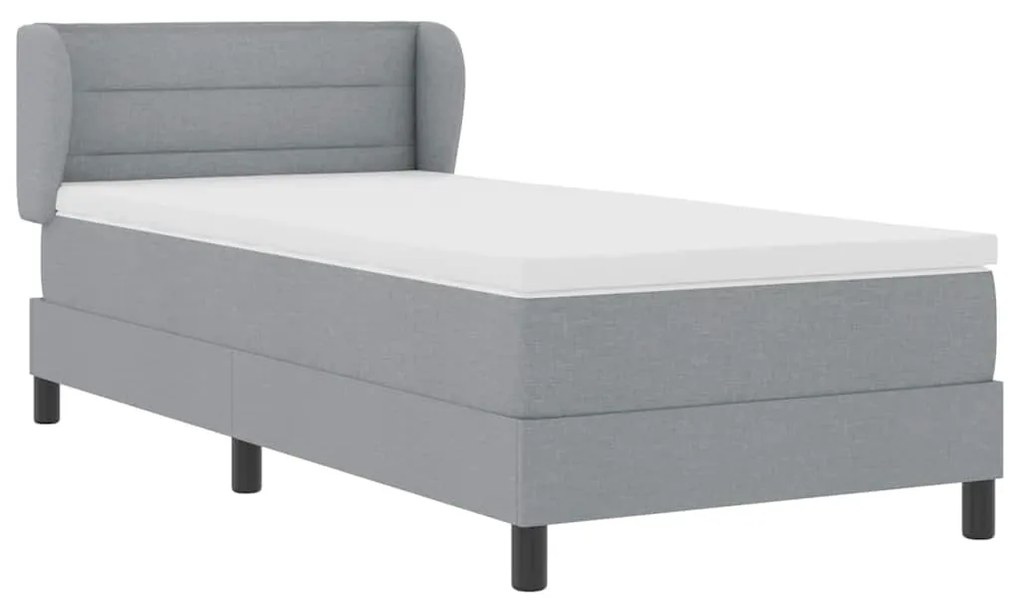 vidaXL Κρεβάτι box spring με στρώμα Ανοιχτό γκρι 80 x 200 cm ύφασμα
