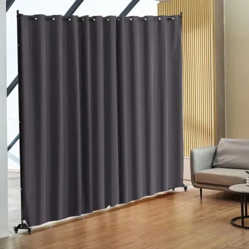 VEVOR Room Divider Portable Panel Room Divider with Wheels Privacy Screen Gray