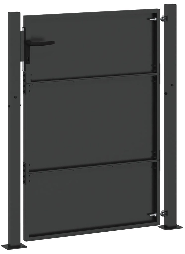 vidaXL Πύλη Κήπου Μαύρο 105 x 150 cm Ατσάλι με Επικάλυψη Πούδρας