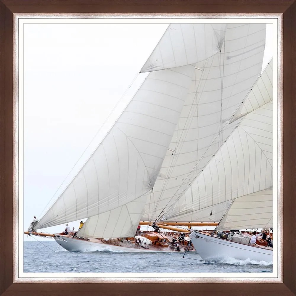 Κάδρο Seagoing Iv Fa13391 70X70Cm White-Ciel Mindthegap Square Ξύλο