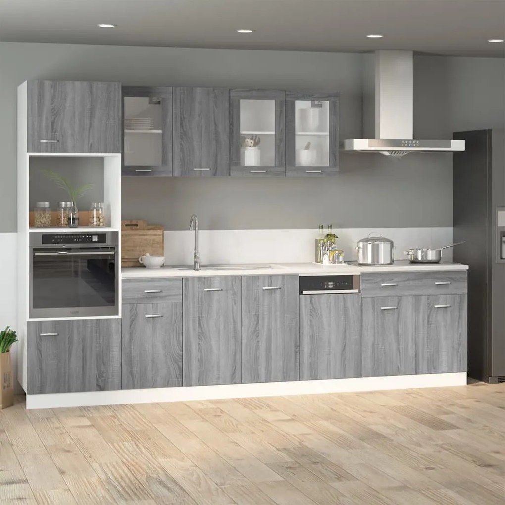 vidaXL Ντουλάπι με Συρτάρια "Lyon" Γκρι Sonoma 40x46x81,5 εκ. από Τεχνητό Ξύλο