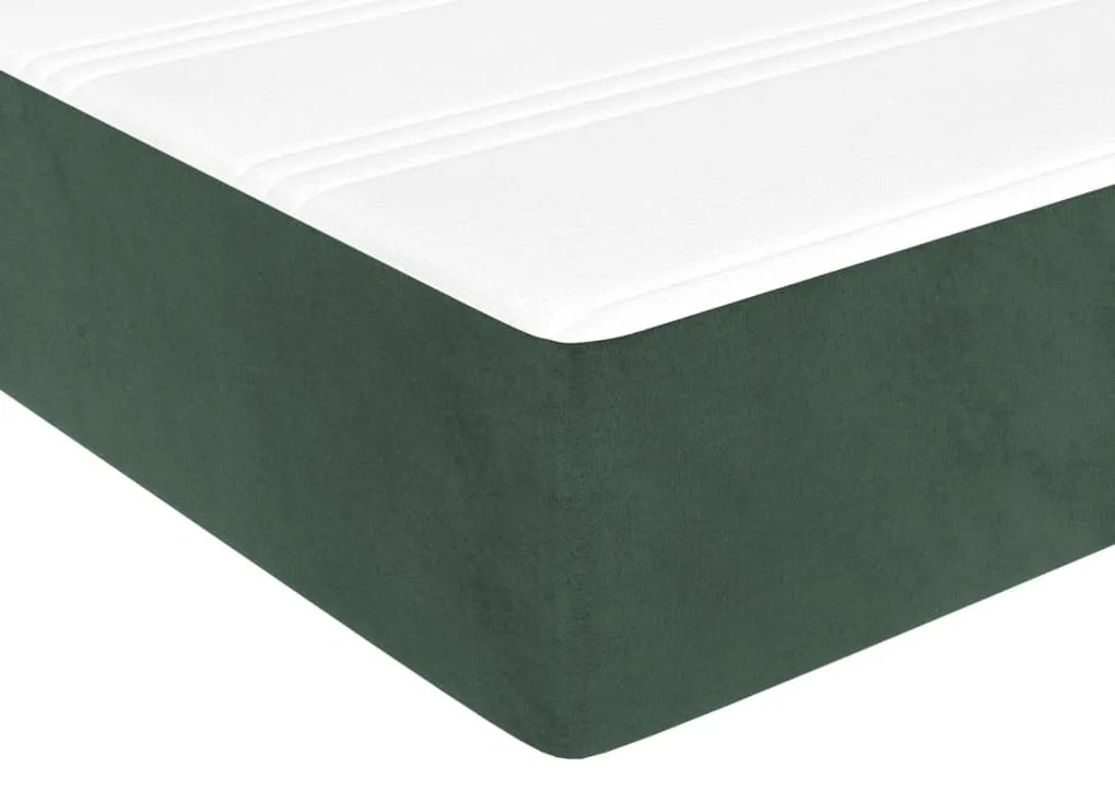 vidaXL Στρώμα με Pocket Springs Σκούρο Πράσινο100x200x20 εκ. Βελούδινο