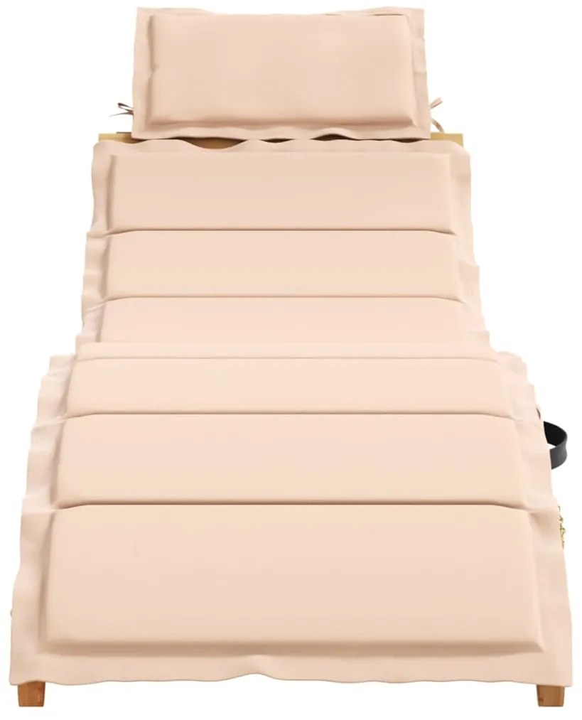 vidaXL Ξαπλώστρα με Μαξιλάρια Μπεζ από Μασίφ Ξύλο Ακακίας