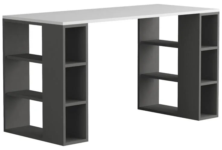 Γραφείο Colmar σε λευκή-ανθρακί απόχρωση 140x60x75εκ 140x60x75 εκ.
