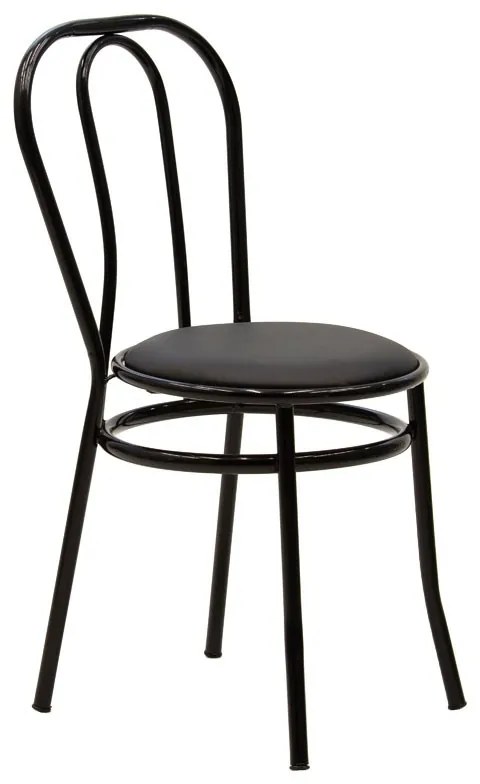 Καρέκλα "WIEN" από μέταλλο/τεχνόδερμα σε μαύρο χρώμα 39x85