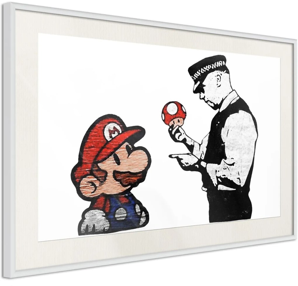 Αφίσα - Banksy: Mario and Copper - 30x20 - Χρυσό - Χωρίς πασπαρτού