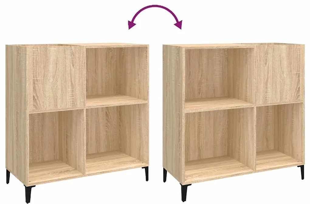 vidaXL Δισκοθήκη Sonoma Δρυς 84,5 x 38 x 89 εκ. από Επεξεργασμένο Ξύλο