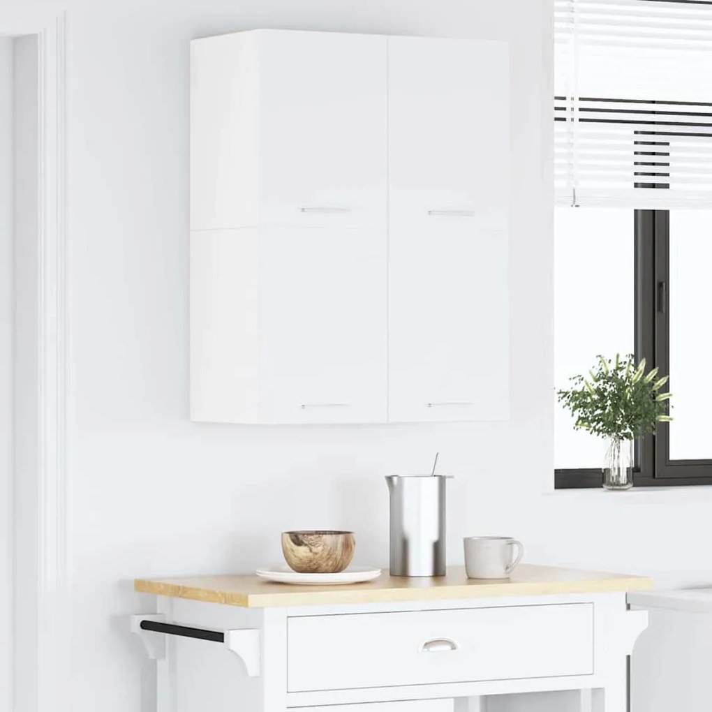 vidaXL Κρεμαστό ντουλάπι Λευκό 60 x 31 x 40 εκ Επεξεργασμένο ξύλο