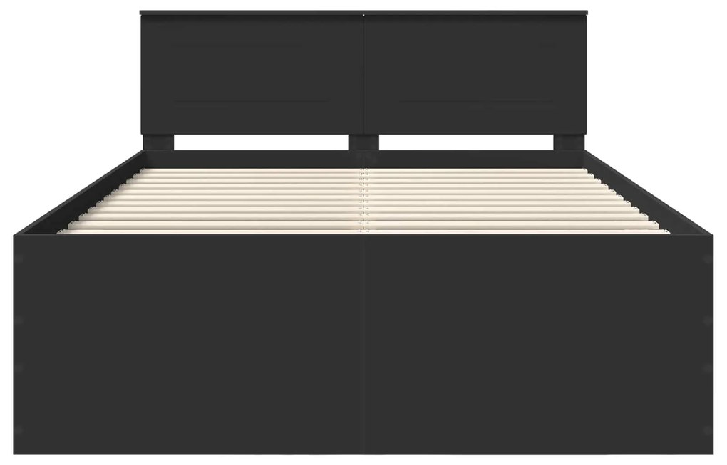 vidaXL Σκελετός Κρεβατιού Μαύρο 160 x 200 cm Επεξεργασμένο ξύλο