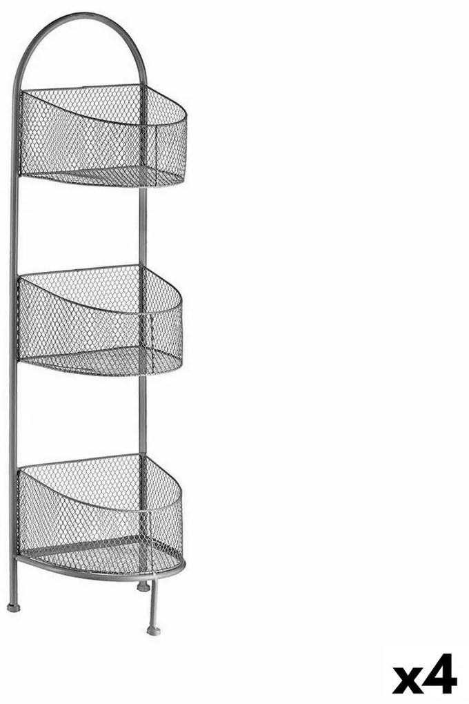 Ράφια Ασημί Μέταλλο 21,2 x 97 x 28,5 cm (4 Μονάδες)