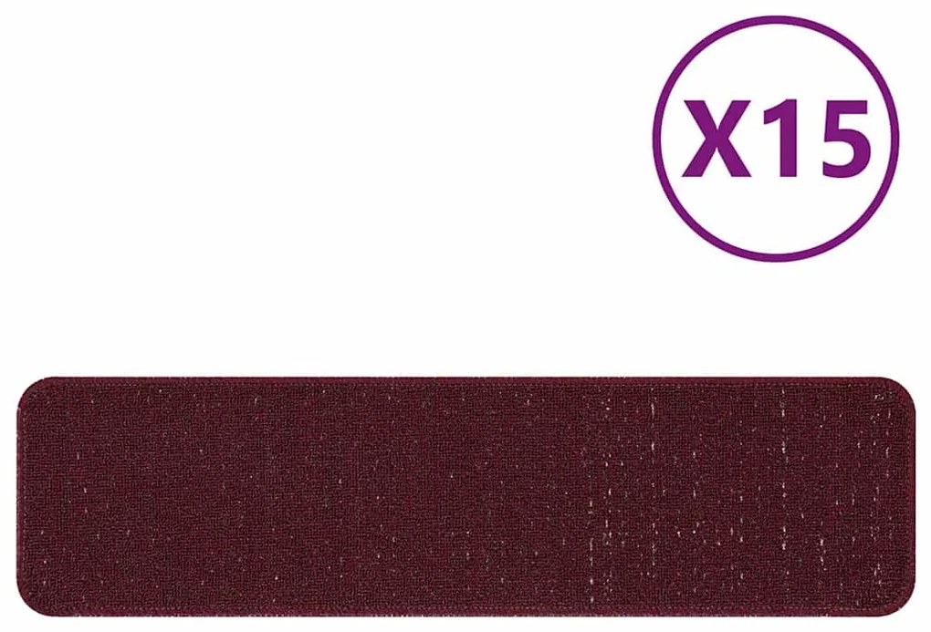vidaXL Σκαλοπάτια 15 pcs Μπορντό 75 x 20 cm Πολυπροπυλένιο