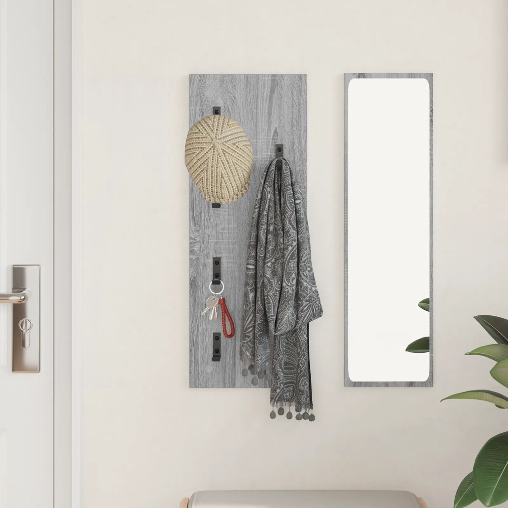 vidaXL Τοίχου Κρεμάστρα Επιτοίχιο Γκρι sonoma 30 x 1.5 x 80 εκ.