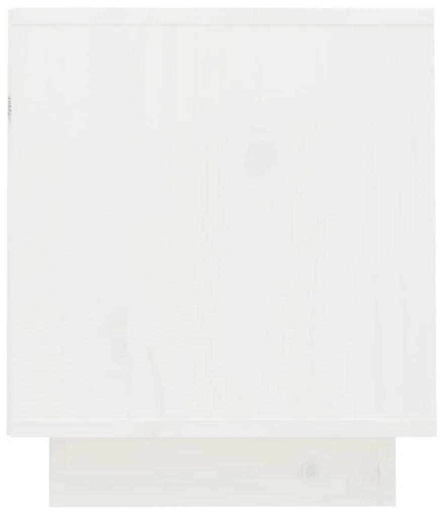 Έπιπλο Τηλεόρασης Λευκό 70x34x40 εκ. από Μασίφ Ξύλο Πεύκου - Λευκό