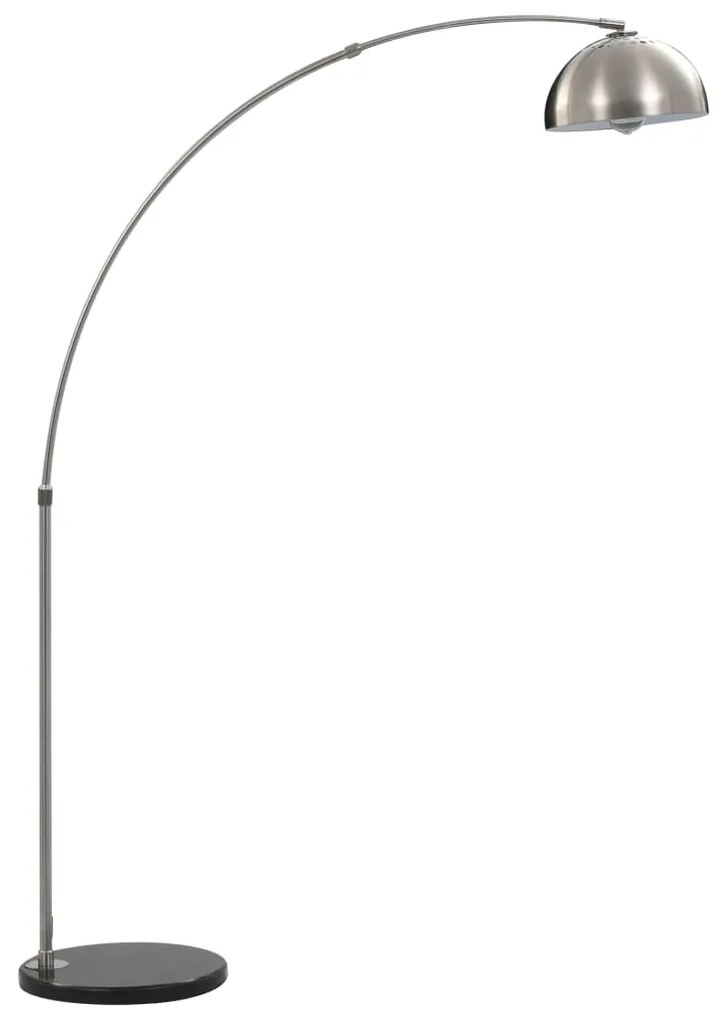 vidaXL Φωτιστικό Δαπέδου Τοξωτό Ασημί 170 εκ. 60 W E27