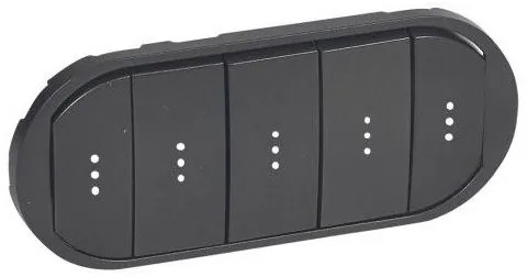 Πλακίδιο 5πλου Φωτεινού Διακόπτη Graphite Celiane 067906 Legrand-67906-Ανθρακί 067906