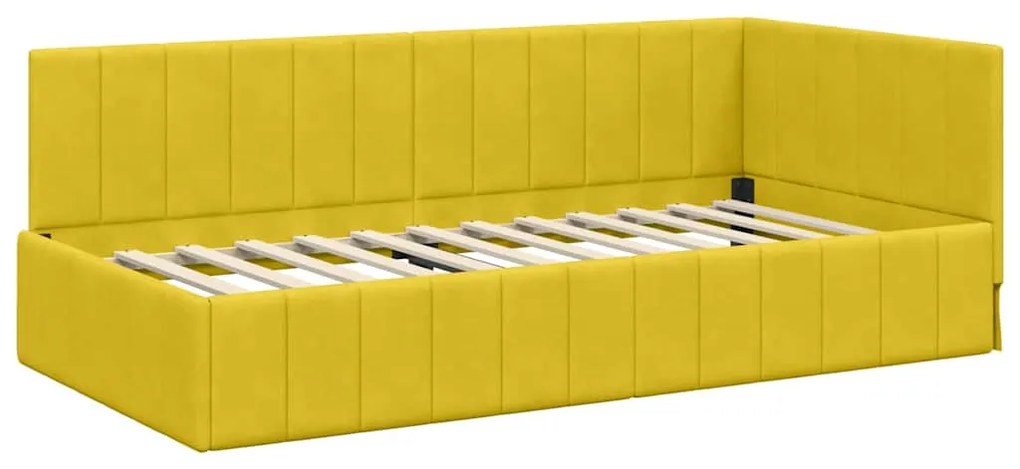 vidaXL Κρεβάτι Γωνίας με στρώμα Κίτρινο 90 x 200 cm Βελούδο