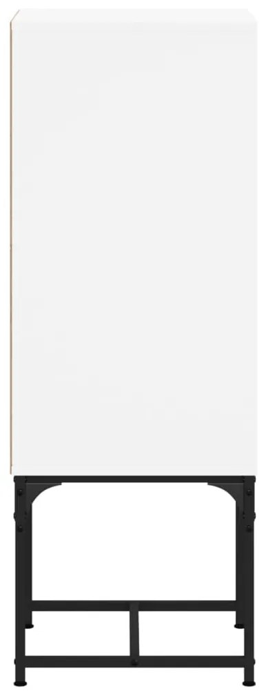 Βοηθητικό Ντουλάπι Λευκό 35x37x100 εκ. με Γυάλινες Πόρτες - Λευκό